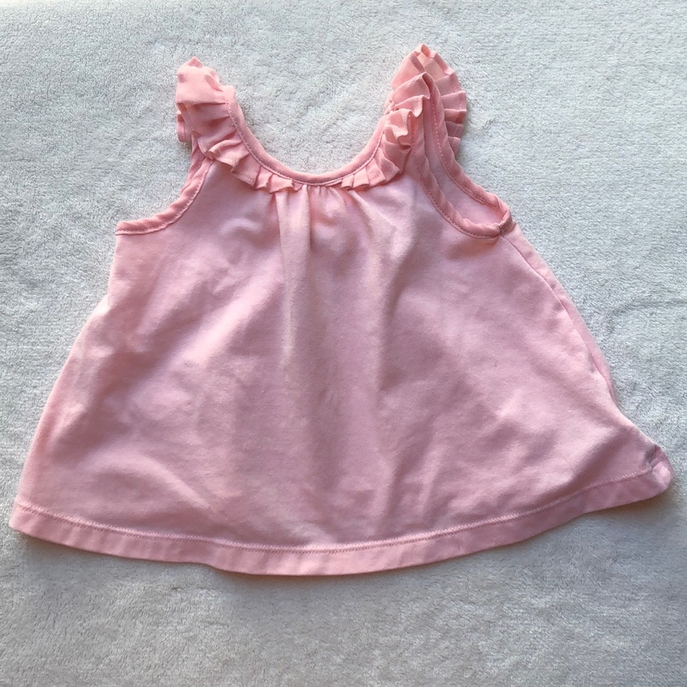 3/30 Dylan & Abby Baby Girl Pink Ruffle Tank 6-9 M